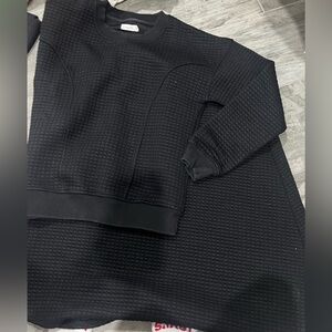 Black Textured Sweatshirt and Sweat skirt set